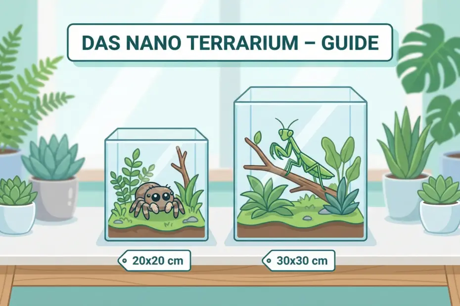 Infografik Nano Terrarium Guide: Vergleich von zwei kleinen Terrarien.